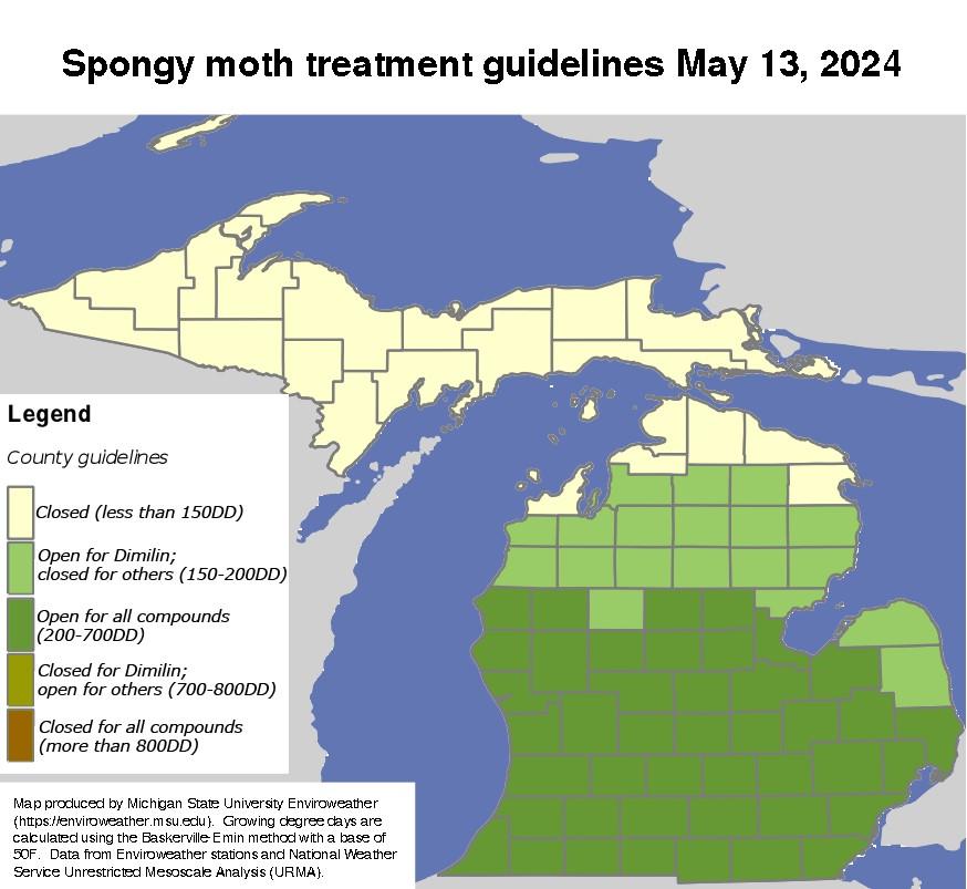 Map of Michigan with highlighted counties.